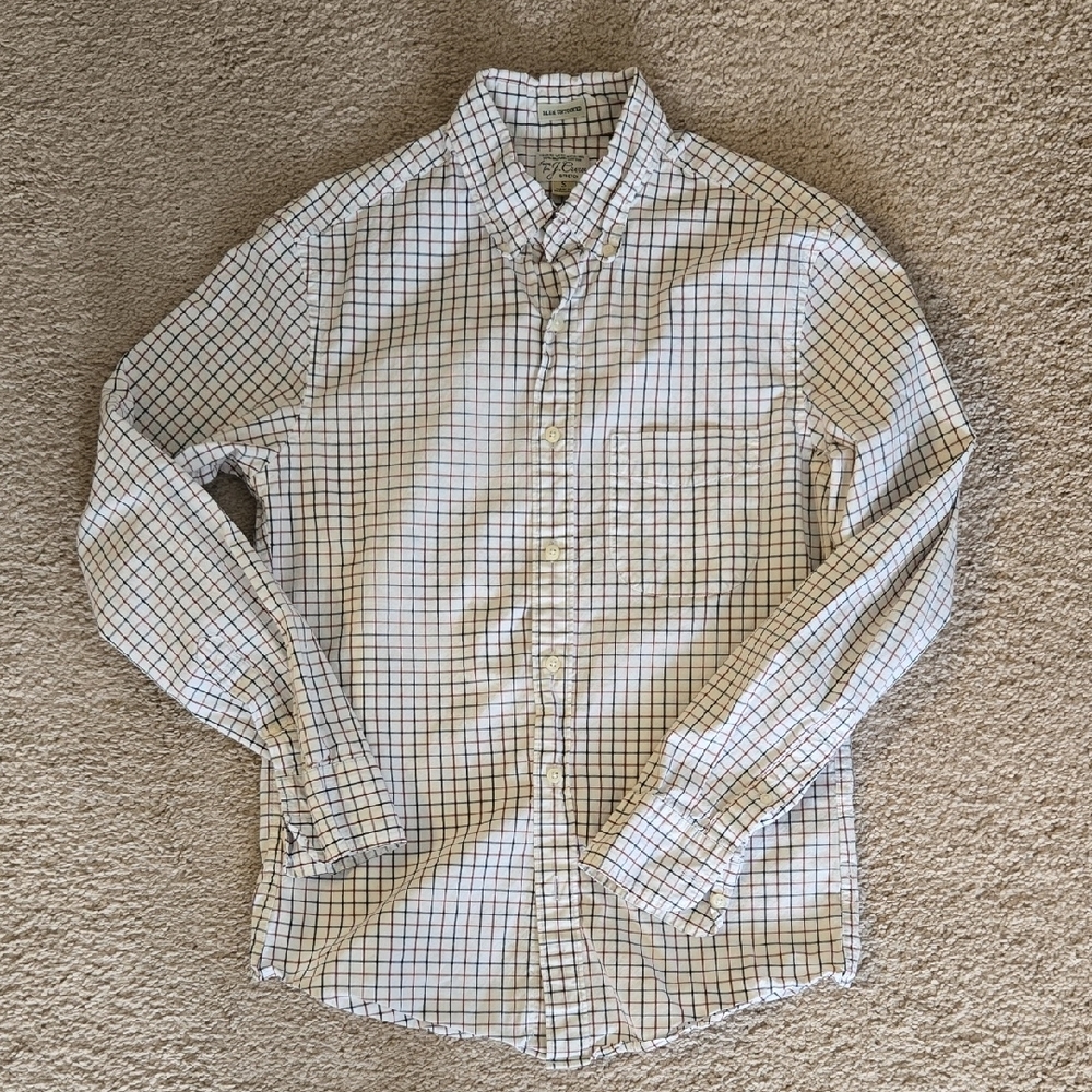 J. Crew White and Black Casual Button Down Shirt